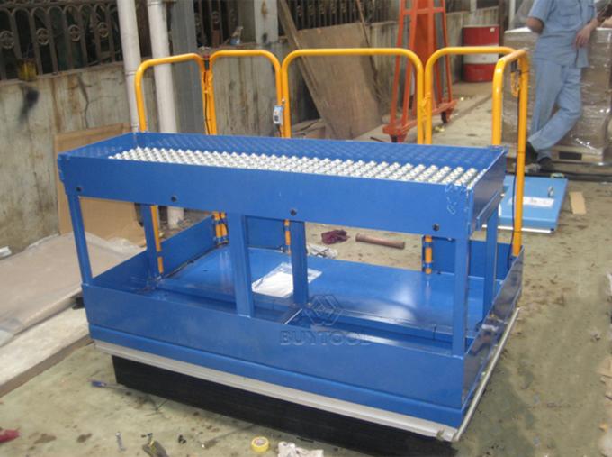 Stationary Platform With Rails 100 Lb Electric Stationary Lift Table 48x72 Pop-Up Ball Transfer ...