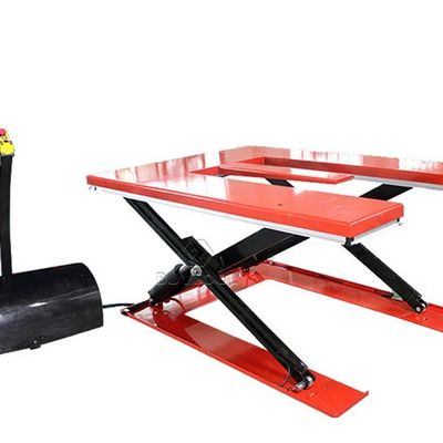 1 Tonne Low Profile Electric Lift Tables Cart Portable Pallet Scissor Lift Table E Shape 1450x1200mm