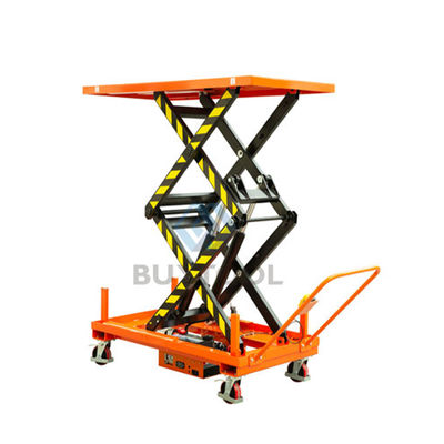 1000kg 2000mm Small Electric Scissor Lift Table Platform Orange