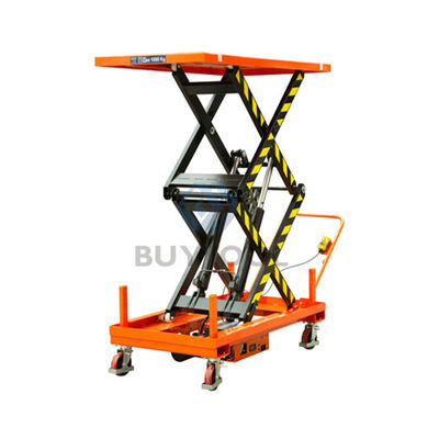 1000kg 2000mm Small Electric Scissor Lift Table Platform Orange