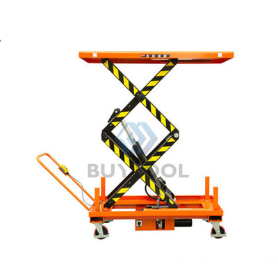 1000kg 2000mm Small Electric Scissor Lift Table Platform Orange