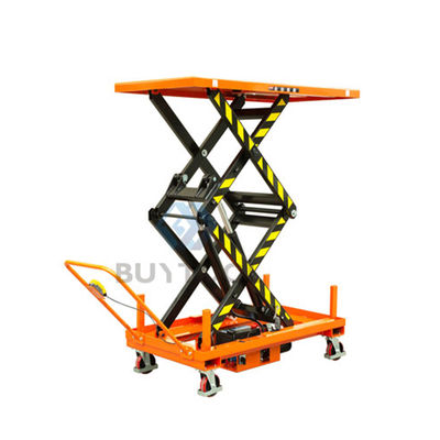1000kg 2000mm Small Electric Scissor Lift Table Platform Orange