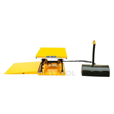 Yellow 860mm 1000KG Low Profile Scissor Lift Table For Pallet Leveling