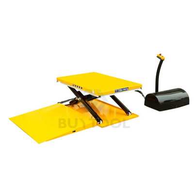 Yellow 860mm 1000KG Low Profile Scissor Lift Table For Pallet Leveling
