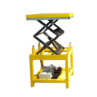 RAL1028 1500mm Hydraulic Mobile Scissor Lift Table Q345B Industrial Hydraulic Lift