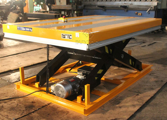 Portable Low Profile Electric Hydraulic Scissor Lift Table 800kg Wireless Remote Control Lifting