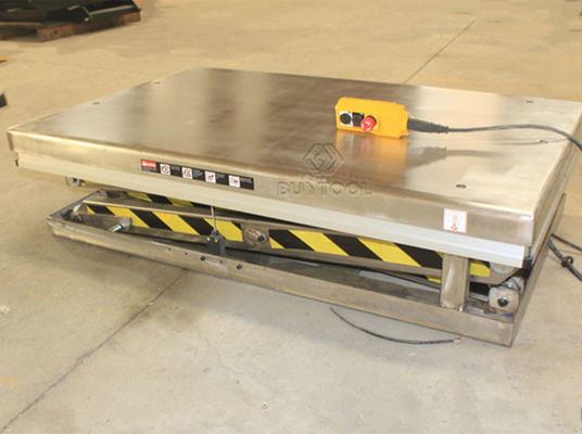 2000 Lbs Stationary Lift Table Hydraulic Electric Stainless Steel Scissor Lifting Platform