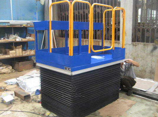 100 Lb Electric Stationary Lift Table 48x72 Pop-Up Ball Transfer Platform With Safety Rails