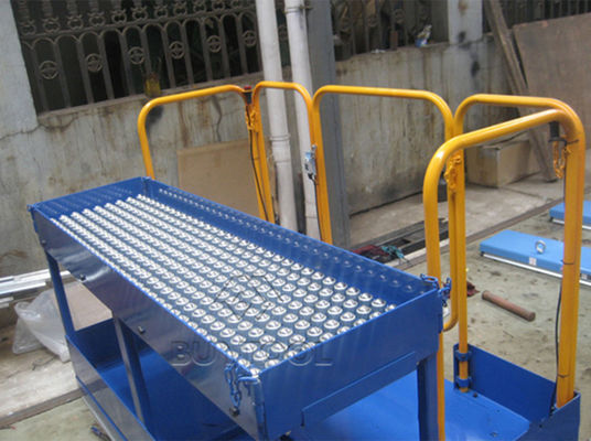 100 Lb Electric Stationary Lift Table 48x72 Pop-Up Ball Transfer Platform With Safety Rails