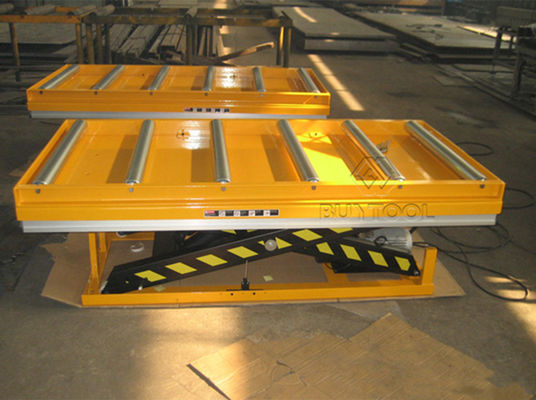 Electric Hydraulic Table Lift Cart Stationary Pallet Lifter Equipped With Conveyor Top 1.1kw