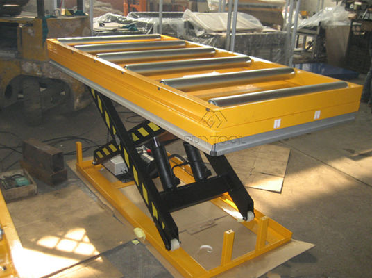 Electric Hydraulic Table Lift Cart Stationary Pallet Lifter Equipped With Conveyor Top 1.1kw
