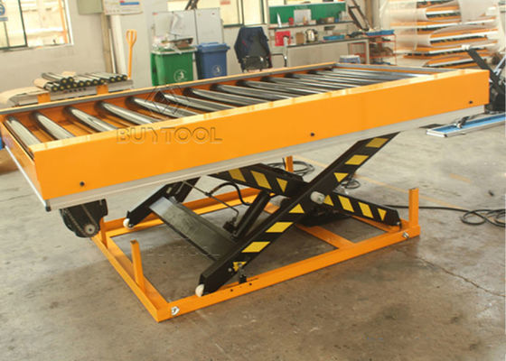 24 X 36 Manual Small Stationary Lift Table 1000kg 2200lbs Power Roller Rubber Coated