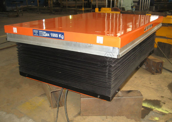 Mobile Single Scissor Stationary Lift Table 150kg 500kg 2000 Lbs With Safety Bellows Covers