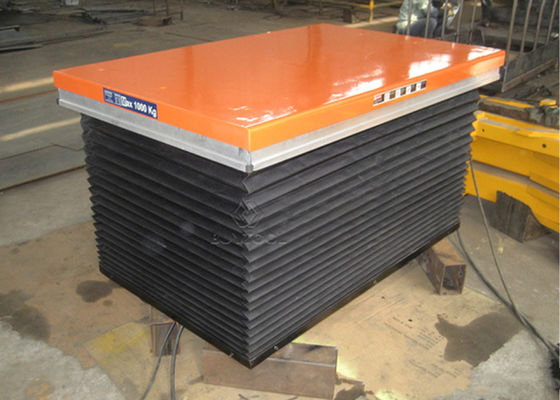 Mobile Single Scissor Stationary Lift Table 150kg 500kg 2000 Lbs With Safety Bellows Covers