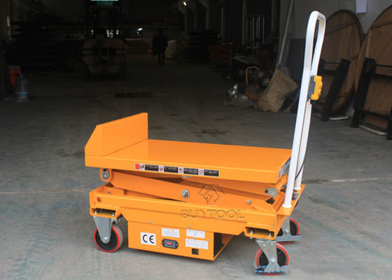 Alloy Steel Q345B 45 Degree Semi - Electric Mobile Scissor Lift Table With Tilt