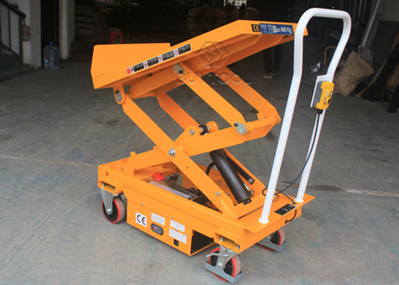 Alloy Steel Q345B 45 Degree Semi - Electric Mobile Scissor Lift Table With Tilt