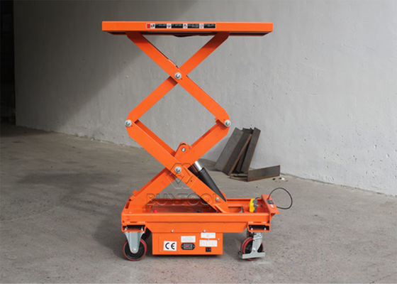 ES30D ES50D ES80D 1100lbs Mobile Lift Tables Double Scissors Electric 0.5t
