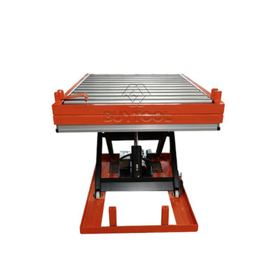 1000 Kg 2200 Lb Roller Lift Table Roller Conveyor Scissor Lift Table Hydraulic Steel