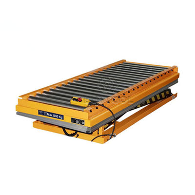 Electric Scissor Hydraulic Lift Table With Roller Conveyor Lift Table 2400x1500mm