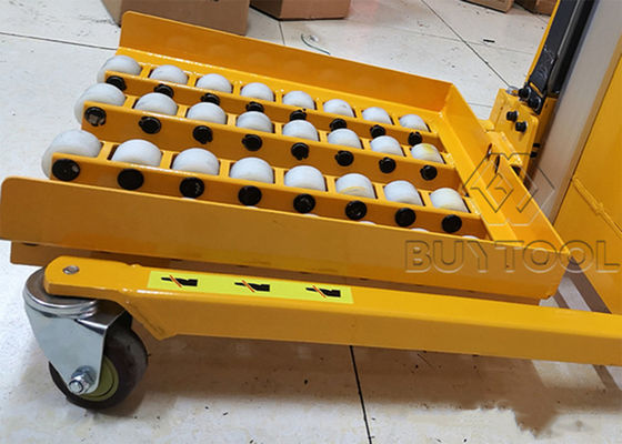 Low Profile Bale Barrel Pallet Hydraulic Stacker Lifters Platform Roller For Hi Rise 470x600mm