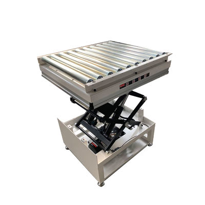 Compact Scissor Lift Table With Roller Top Conveyor 500kg