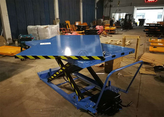 Small Manual Lift Table Single Scissor Low Profile Rotary Hydraulic Foot Pump Lift Table 2350x1300mm