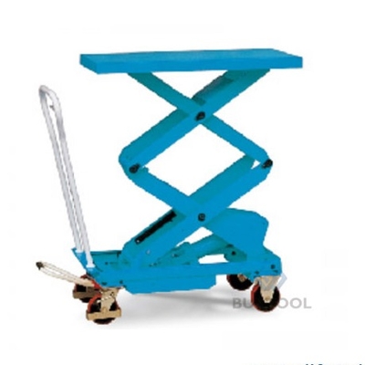Twin Scissor Manual Lift Work Table Cart 1100lbs 62" Lifting Height
