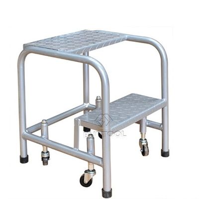 Alloy Steel Q235B Warehouse Mini Mobile Ladders With 300kg Capacity
