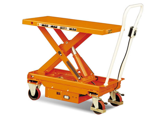500kg 1102lbs Mobile Lift Tables Hydraulic Manual Mobile Single Scissor Lift Table Trolley