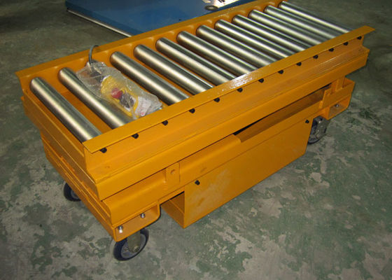 Pallet Roller Conveyor Scissor Lift Tables On Wheels 1100lbs Capacity 40"X20"