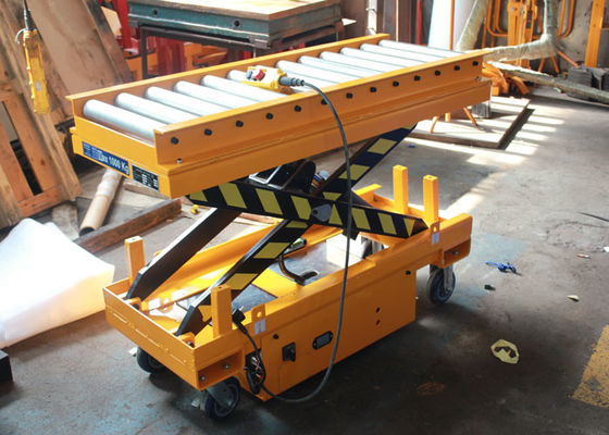 Pallet Roller Conveyor Scissor Lift Tables On Wheels 1100lbs Capacity 40"X20"