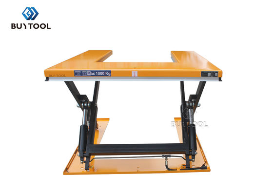 U Shaped Static Electric Lift Table 1 Tonne Pallet Scissor Lift Platforms Low Profile