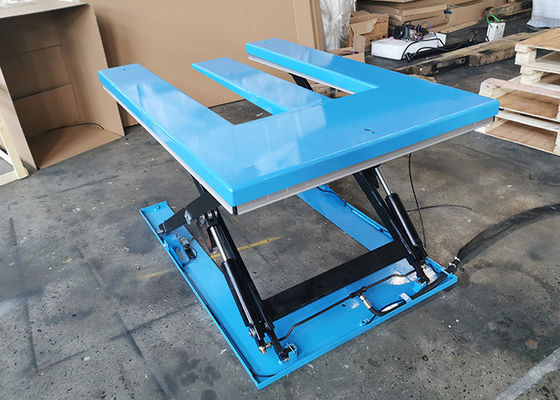 1500kg Low Profile Electric Pallet Lift Tables Material Handling Equipment E Shape 2.2kw