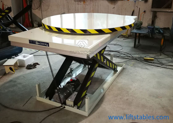 6000 Lb 2200 Lbs Stationary Electric Lift Scissor Lift Table 120v With Rotary Plate