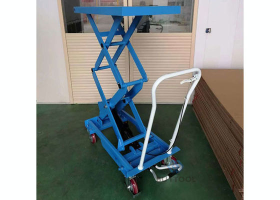 Twin Scissor Manual Lift Work Table Cart 1100lbs 62" Lifting Height
