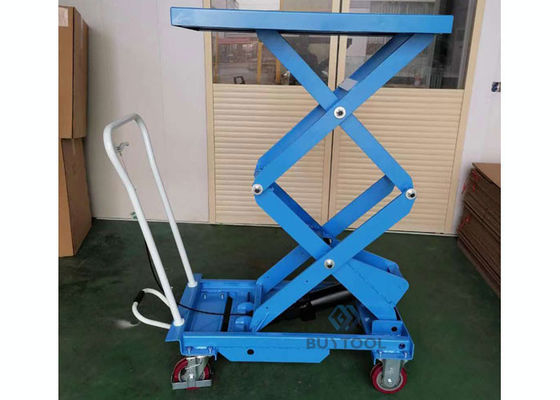 Twin Scissor Manual Lift Work Table Cart 1100lbs 62" Lifting Height