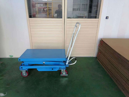 Twin Scissor Manual Lift Work Table Cart 1100lbs 62" Lifting Height
