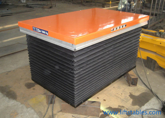 Mobile Single Scissor Stationary Lift Table 150kg 500kg 2000 Lbs With Safety Bellows Covers
