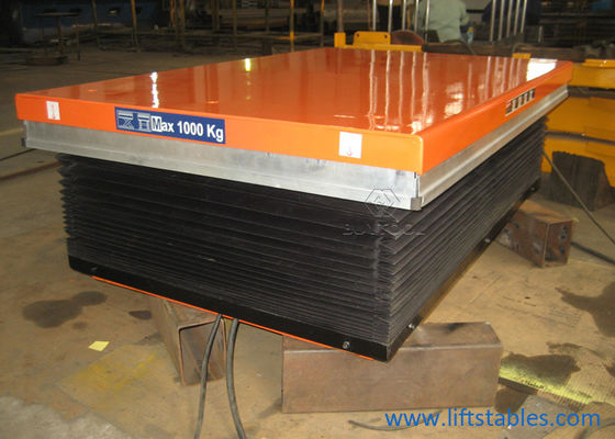 Mobile Single Scissor Stationary Lift Table 150kg 500kg 2000 Lbs With Safety Bellows Covers