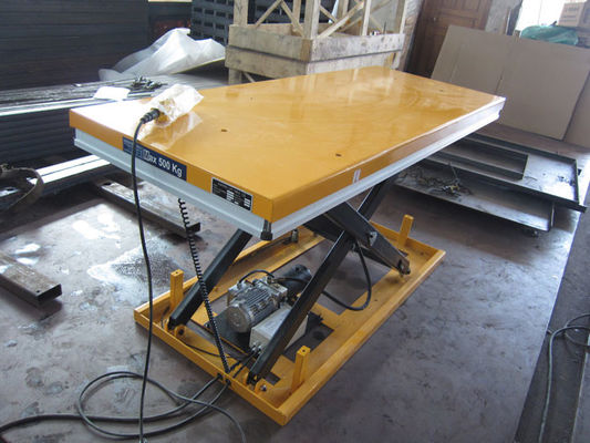 Stationary Electric Foot Pump Hydraulic Lift Table 3000 Lb Capacity Large Size 2000x800mm