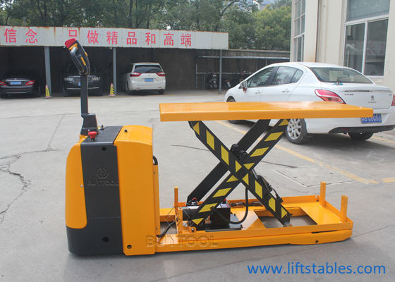 1 Ton Battery Operated High Lift Pallet Truck 2000kg 2500kg 1000mm With Platform Lift
