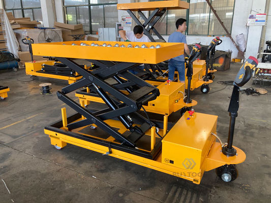 500 Lbs Mobile Lift Tables 4x8 Self Propelled Lift Table Jack Stand With Transfer Ball Platform