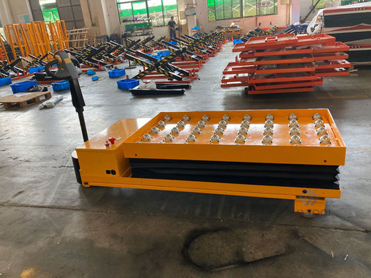 500 Lbs Mobile Lift Tables 4x8 Self Propelled Lift Table Jack Stand With Transfer Ball Platform