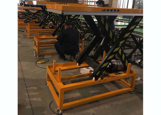 1.1kw Hydraulic Scissor Lift Work Table Workbench With High Base Frame 1600x1000mm