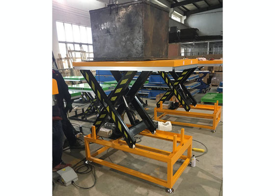 1.1kw Hydraulic Scissor Lift Work Table Workbench With High Base Frame 1600x1000mm