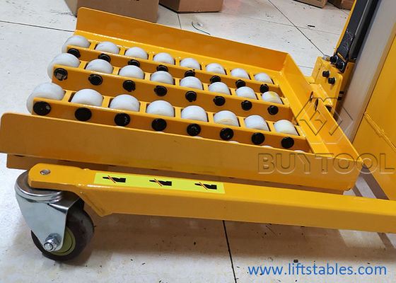 Low Profile Bale Barrel Pallet Hydraulic Stacker Lifters Platform Roller For Hi Rise 470x600mm