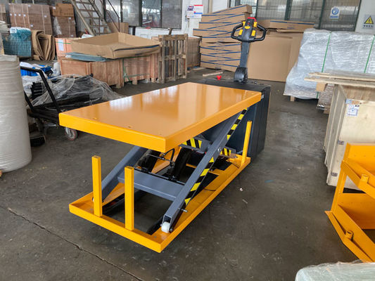 Electric 1500kg Powered Pallet Truck Horizontal Drive Motor With Lifting Platform Top