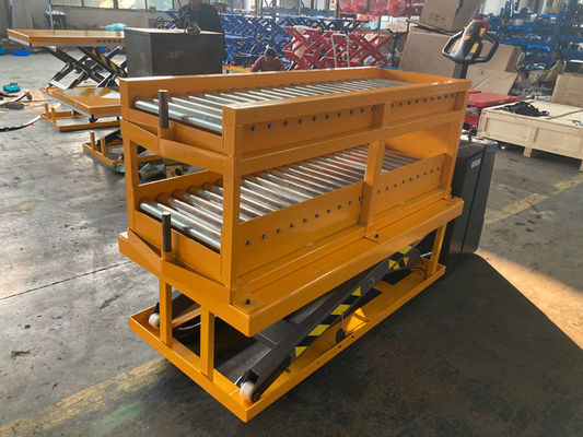 Roller Lift Table Top 1500kg Electric Pallet Truck For Die Handling Production Line