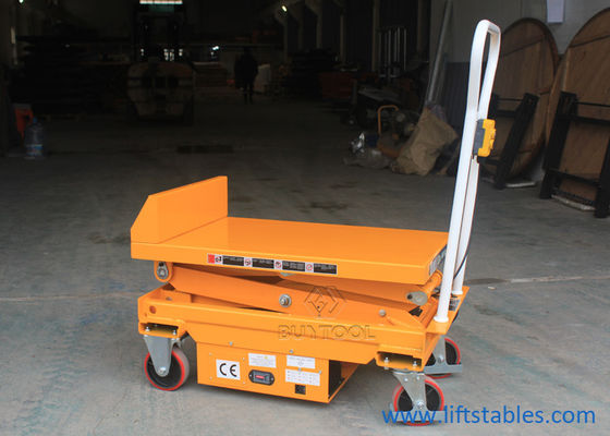 Alloy Steel Q345B 45 Degree Semi - Electric Mobile Scissor Lift Table With Tilt