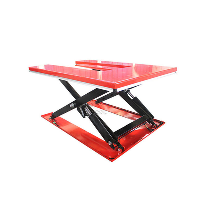 1 Tonne Low Profile Electric Lift Tables Cart Portable Pallet Scissor Lift Table E Shape 1450x1200mm